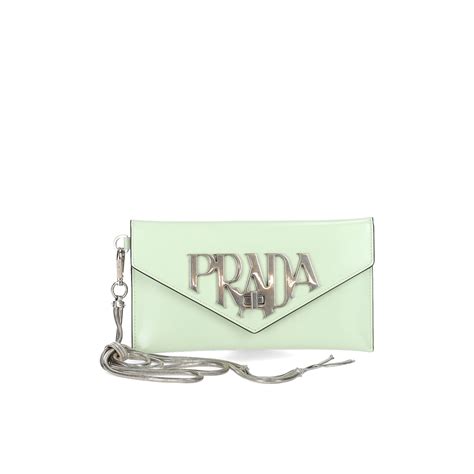 prada spazzolato logo envelope clutch bag|PRADA Spazzolato Logo Envelope Clutch White.